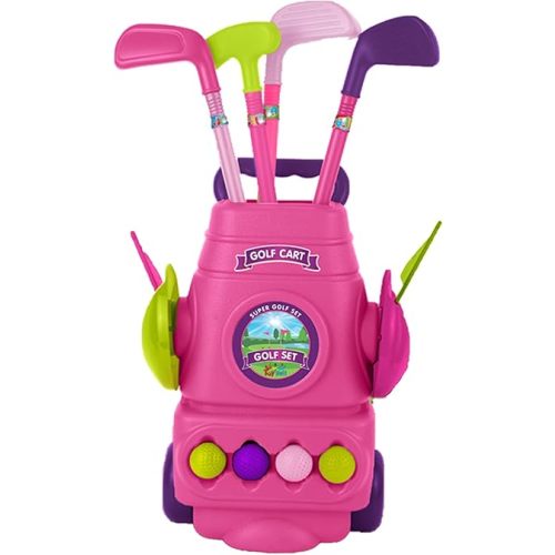 ToyVelt Toddler Golf Set - Kids Golf Clubs with 6 Balls, 4 Golf Sticks, 2 Practice Holes and a Putting Mat - Promotes Physical & Mental Development, Ideal Toddler and Kids Golf Set Gift for Boys 2-10