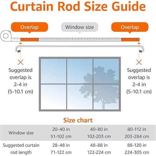 Amazon Basics Room Darkening Blackout Curtain Rod - 28" to 48", Nickel
