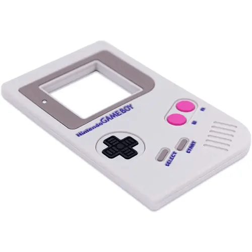 Bumkins Silicone Teether, Nintendo Textured, Soft, Flexible, Sensory, Gum Soothing – Game Boy