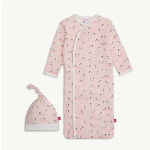 pink baa baa baby modal magnetic cozy sleeper gown + hat set – Magnetic Me