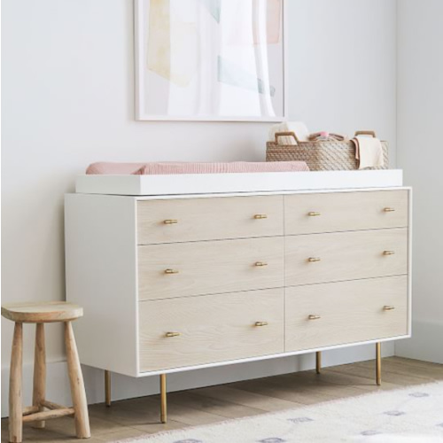 Modernist 6-Drawer Changing Table (56") - White