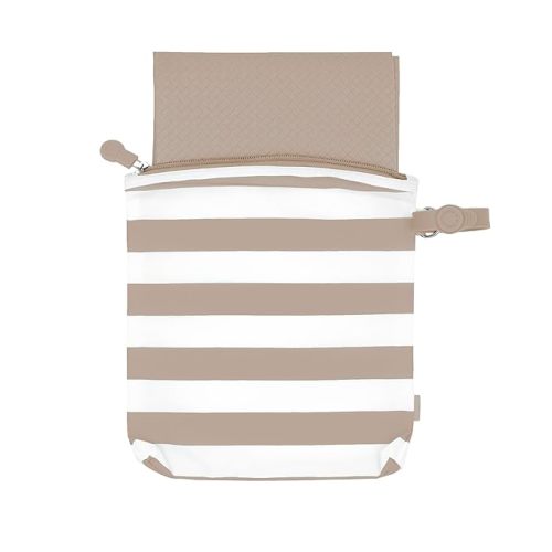 Ubbi On-The-Go Changing Baby Mat with Carrying Bag, Soft and Comfortable Diaper Bag Accessory Must Have for Newborns, Easy to Clean, Portable Changing Pad, Taupe - Taupe Changing Mat & Bag
