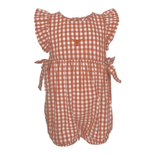 Girls Garb Texas Texas Longhorns Constance Gingham Romper