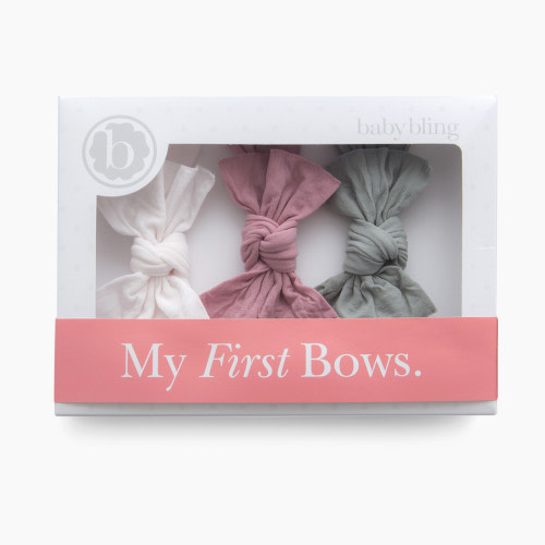 Baby Bling Classic Knot Headband Set (3 Pack) - Ballet Pink/Mauve/Grey