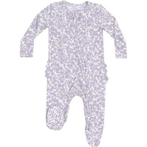2 Way Zipper Ruffle Back Footie, Forget Me Not Floral - Angel Dear | Maisonette