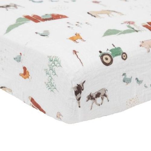 Little Unicorn Cotton Muslin Crib Sheet - Farmyard