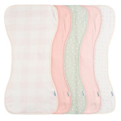 Gerber Baby Neutral Burp Cloths - Pink - One Size Fits Most - 5-Pack