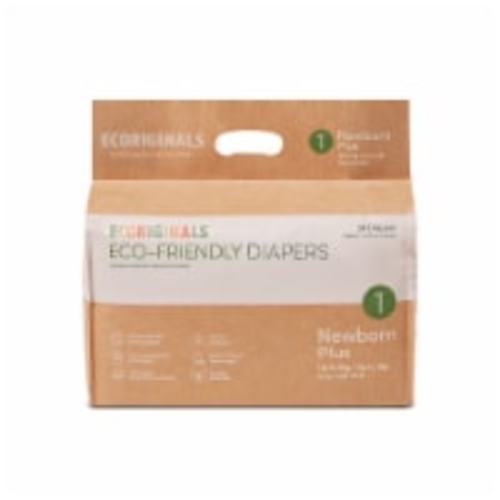 Ecoriginals Plant Based Baby Diapers | Newborn Plus Size 1 | 1 Pack, 30 Count, 30
