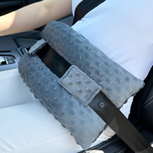 Hysterectomy Seatbelt Pillow Hysterectomy Recovery Must Haves Post Surgery Abdominal Pillows with Ice/Hot Pocket for Tummy Tuck C-Section Recovery Gifts Minky Dot Dark Gray