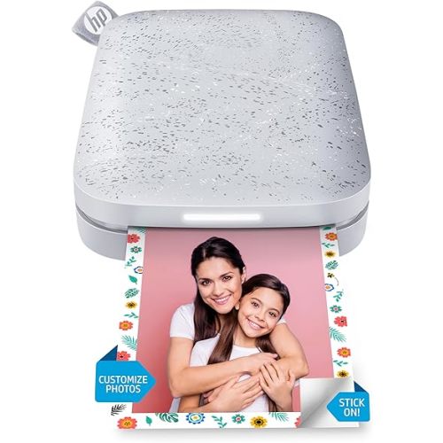 HP Sprocket 2x3" Instant Smartphone Photo Printer - Portable Color Wireless Mobile Printer - Zink Sticky-Back Photos - Print from Compatible iOS & Android Devices with Bluetooth w/Fun App - Luna Pearl