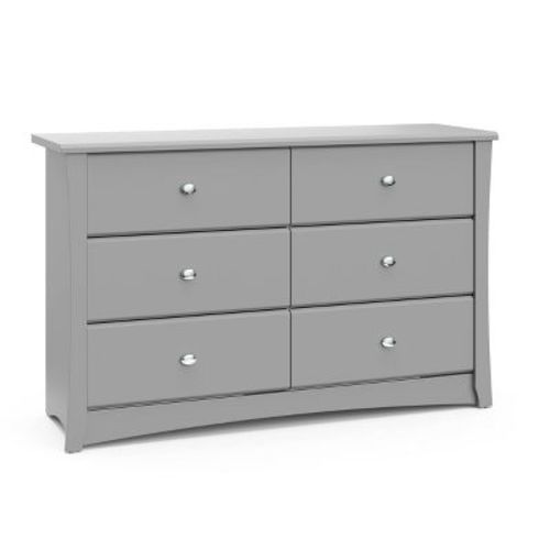 Storkcraft Crescent 6-drawer Double Dresser - Pebble Gray