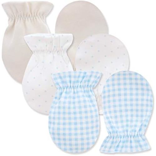 100% Certified Organic Cotton Baby No Scratch Mittens For Newborn to 0-6 Months