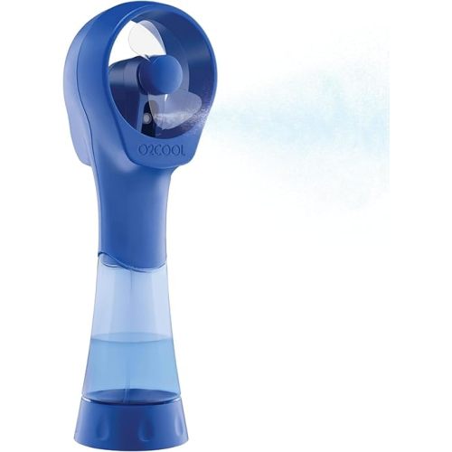 O2COOL 2 Pack Elite Battery Powered Handheld Water Misting Fans (Blue)