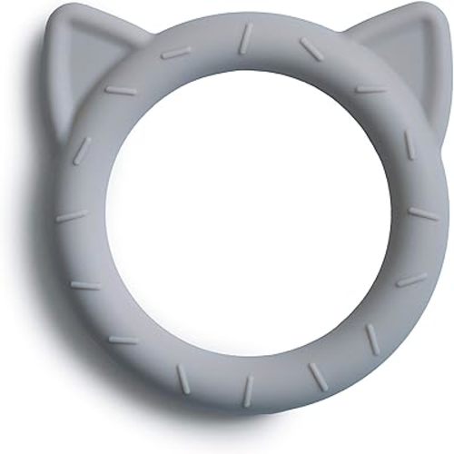 mushie Silicone Baby Teether Toy | Dog Brown