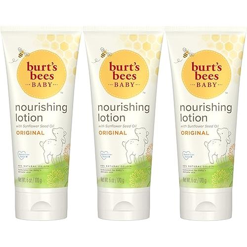 Burt's Bees Baby Nourishing Lotion, 6 Ounce (Pack of 3) | Original