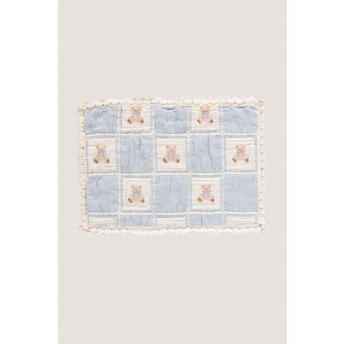 Blue Teddy Patchwork Teddy Blanket