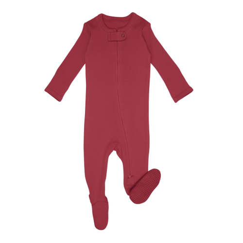 Organic Zipper Footie in Appleberry – L'ovedbaby 0-3mo