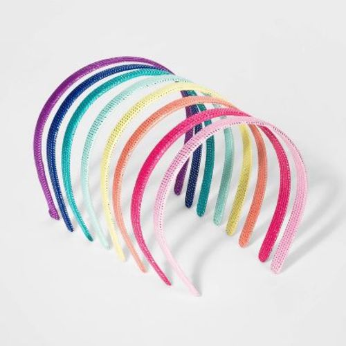 Girls' 8pk Woven Tinsel Headband - Cat & Jack™: Hair Styling Accessories, All Hair Types