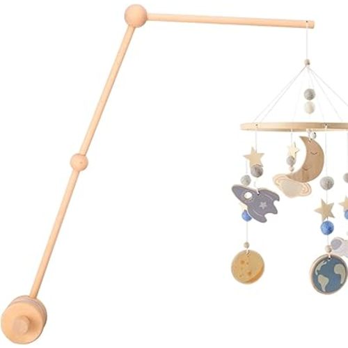 Wooden Crib Mobile Arm - Crib Mobile Holder, Arm Nursery Mobile Hanger DIY Baby Crib Mobile Hanger for Crib Nursery Decor Infant Toy Gift
