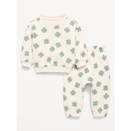 Printed French Terry Sweatshirt and Sweatpants Set for Baby