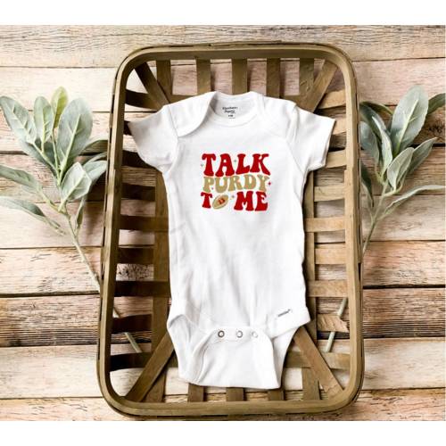 Brock Purdy ~ 49ers ~ Super Bowl ~ Football Onesie ~ Baby Onesie ~ Priority Shipping ~ Taylor Swift ~ Talk Purdy to me