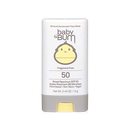 Sun Bum Baby SPF 50 Sunscreen Stick, Mineral Roll-On UVA/UVB Face and Body Protection for Sensitive Skin, Fragrance Free, Travel Size, Unscented, 0.45 Oz