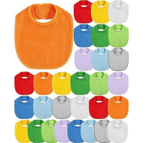 JaGely 30 Pack Baby Muslin Bandana Bibs Multicolor Solid Unisex Waterproof Feeder Adjustable Newborn Teething and Drooling