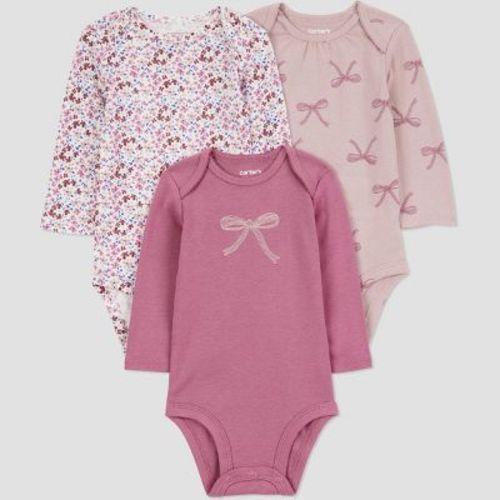 Carter's Just One You® Baby Girls' Bows Long Sleeve Bodysuit - Burgundy 6M