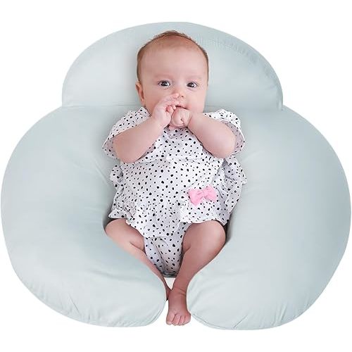 Breast Feeding Pillows for Mom, Soft Cover with Breathable Filling, Machine Washable, Cotton, Light Blue