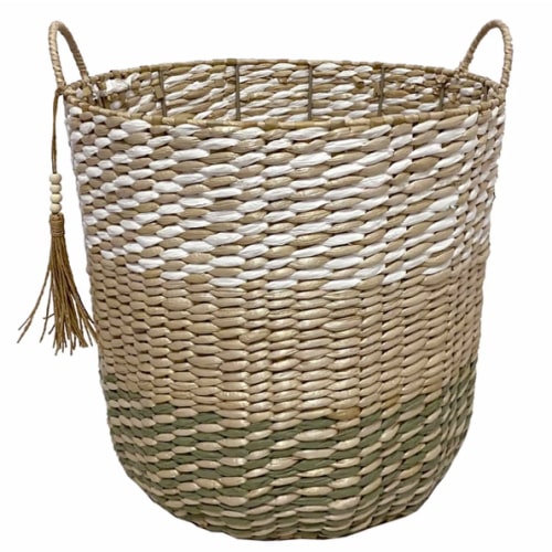 Sage Round Paper Storage Basket, Large