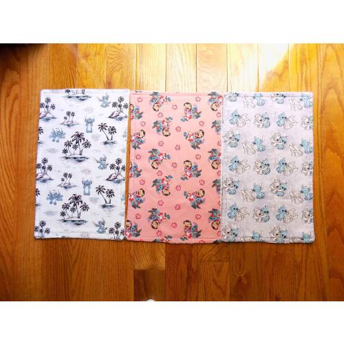 Set of 3 Lilo and Stitch Burp Cloths - Baby Shower Gift