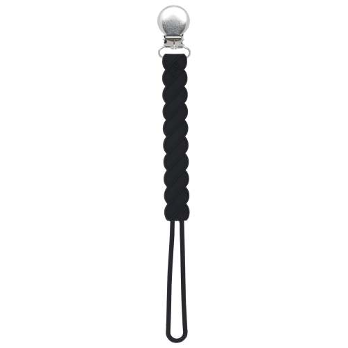 Twist Black All Silicone One Piece Pacifier Clip