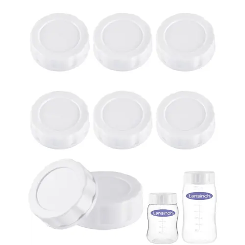 Baby Bottle Caps Compatible with Lansinoh Bottles, Travel and Storage Bottle Lids Replacement, 8 Count