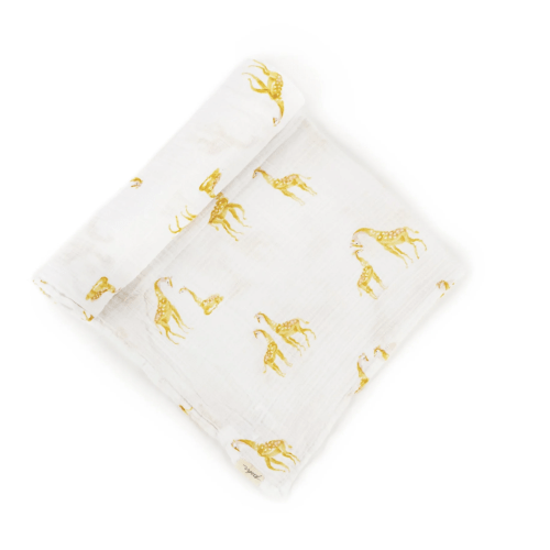 Organic Cotton Muslin Follow Me Swaddle | Follow Me Giraffe