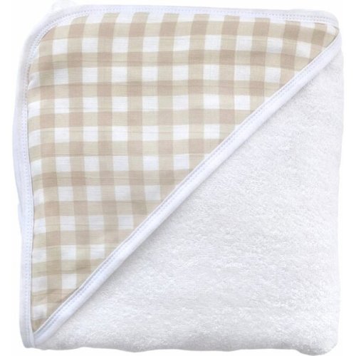 Muslin Gauze Hooded Towel, Gingham - Dear Perli | Maisonette