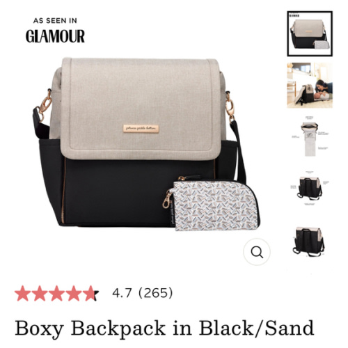 Boxy Backpack in Black/Sand