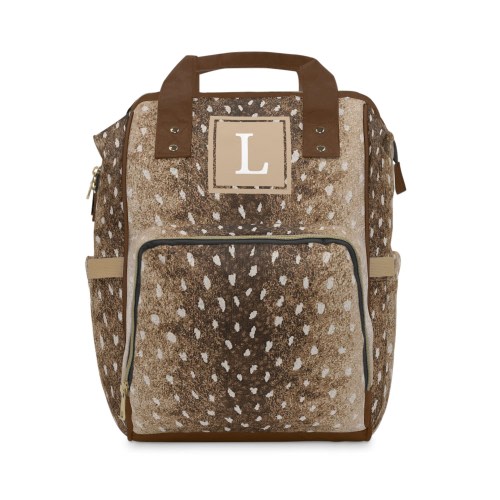 Custom Diaper Backpack, Fawn Print Preppy Style Diaper Bag, Baby Shower Gift, Personalized Diaper Bag, Unisex Diaper Bag, Deer Print Bag