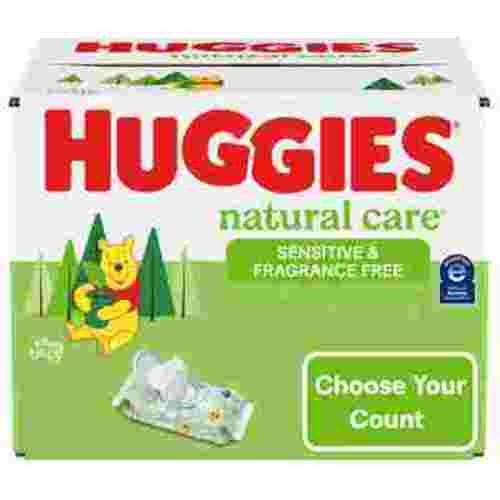 Huggies Natural Care Sensitive Baby Wipes, Fragrance Free, Unscented, 12 Pack