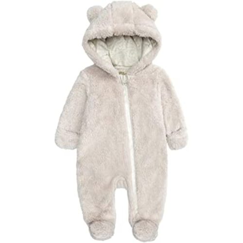 Curipeer Infant Baby Onesie Bodysuit Fleece Bunting Footed Jumpsuit Sleeper Pajamas 0-12M