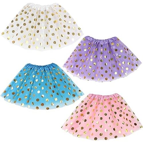 Koogel Tutu for Toddler Girls, 4PCS Toddler Tutu Dress Up Clothes Tulle Skirt for Birthday Princess Costume Party Favor