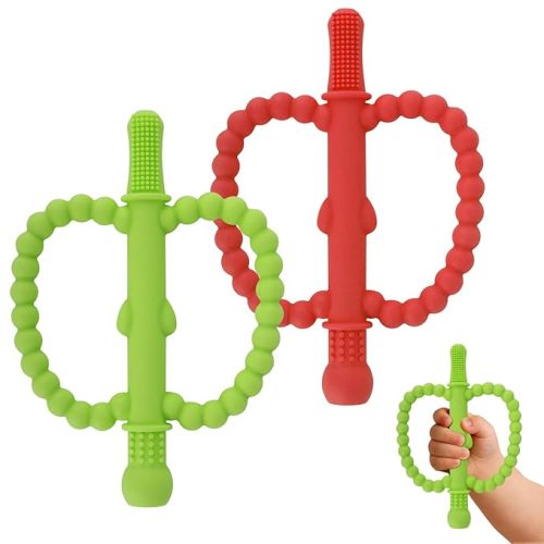 Hollow Teether Tube Apple Shape Baby Teething Toy for Babies 0-36M