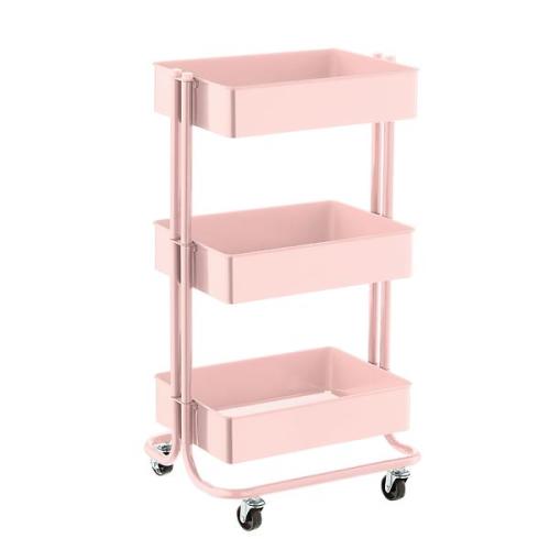 Blush 3-Tier Rolling Cart | The Container Store