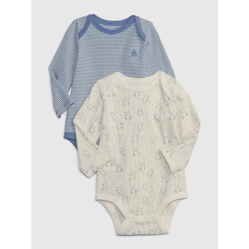 Baby First Favorites Organic CloudCotton Bodysuit (2-Pack) in bainbridge blue, size: 3-6 M