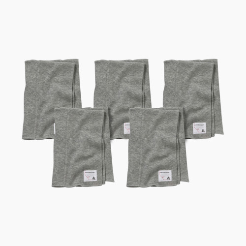 Burt's Bees Baby Organic Burp Cloth (5 Pack) - Heather Grey Solid