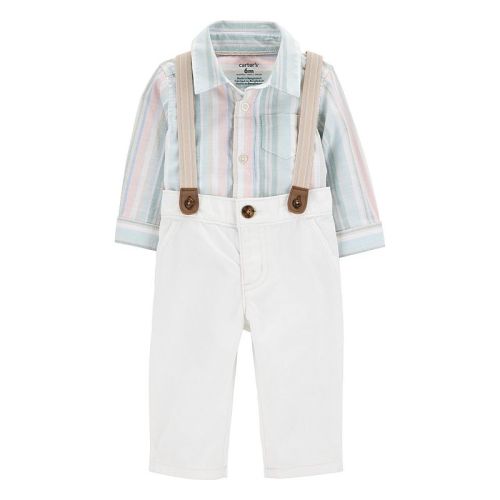 Baby Boy Carter's 2-Piece Button-Front Bodysuit and Suspenders Pants Set