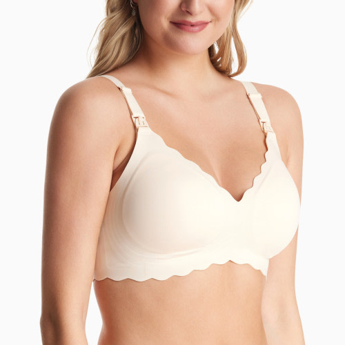 Momcozy Jelly Strip Nursing Bra - Cream, M