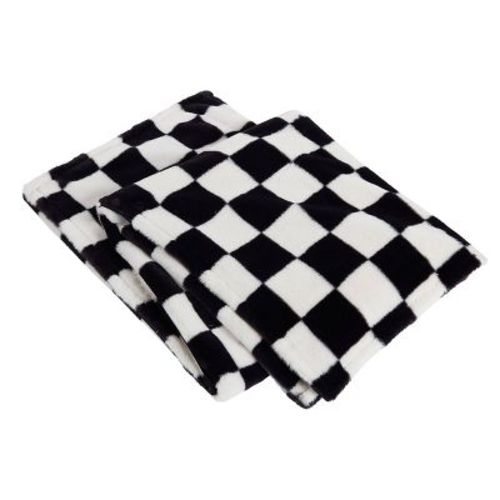 Teen Plush Checkered Throw Blanket Black And White - Makers Collective