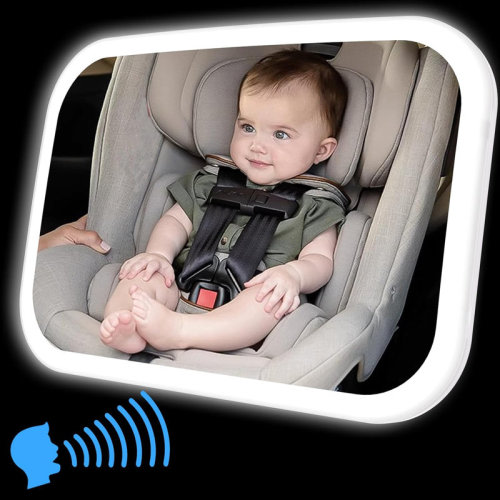 Wrought Studio™ Smart Baby Car Mirror With Lights, Voice Control Safety Car Seat Mirror For Baby Rear Facing Infant With Wide Crystal Clear View, Shatterproof, Fully Assembled, Crash Tested And Certified | Wayfair