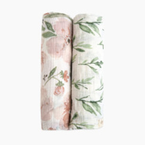 Crane Baby Cotton Muslin Swaddles (2 Pack) - Parker Floral And Leaf