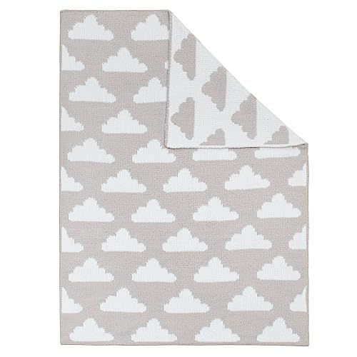 Living Textiles Grey Clouds Chenille Soft Baby Blanket Reversible Premium Cozy Fabric for Best Comfort - for Infant,Toddler,Newborn,Nursery,Boy,Unisex,Throw,Crib,Stroller,Gift, Grey Clouds 40x30